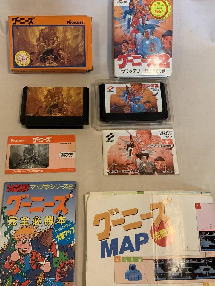 〇中古〇 FC ファミコン グーニーズ グーニーズ2 2本セット GOONIES コナミ KONAMI 箱説付 グーニーズ 攻略本 まとめて  現状渡しの落札情報詳細 ヤフオク落札価格検索 オークフリー