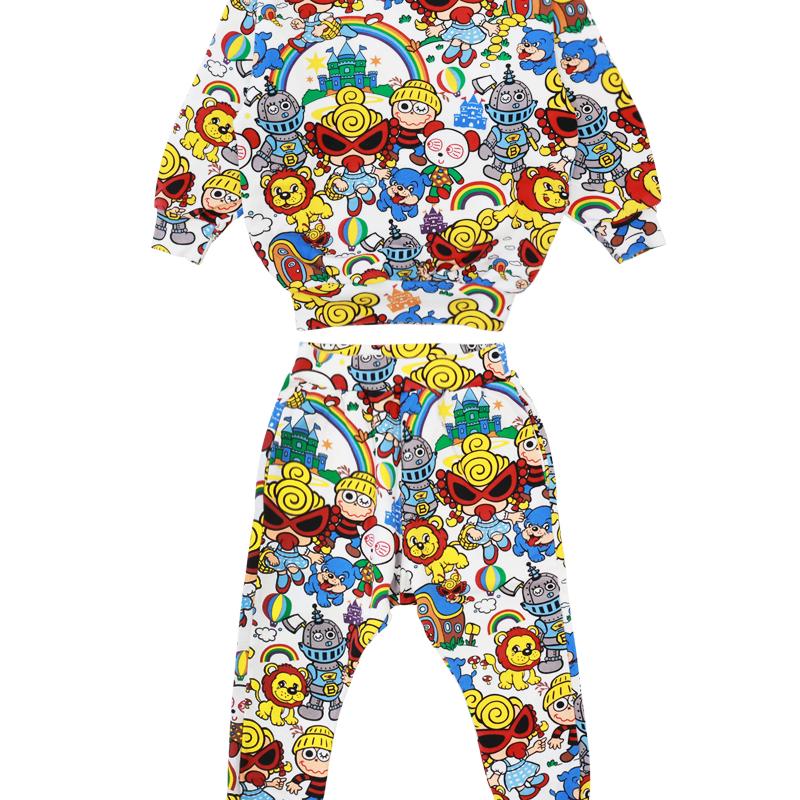 Hysteric Mini Direct Web Hystericmini OVER THE RAINBOW総柄裏毛 セットアップ(120cm  ピンク): HYSヒスミニ- Official Online Store