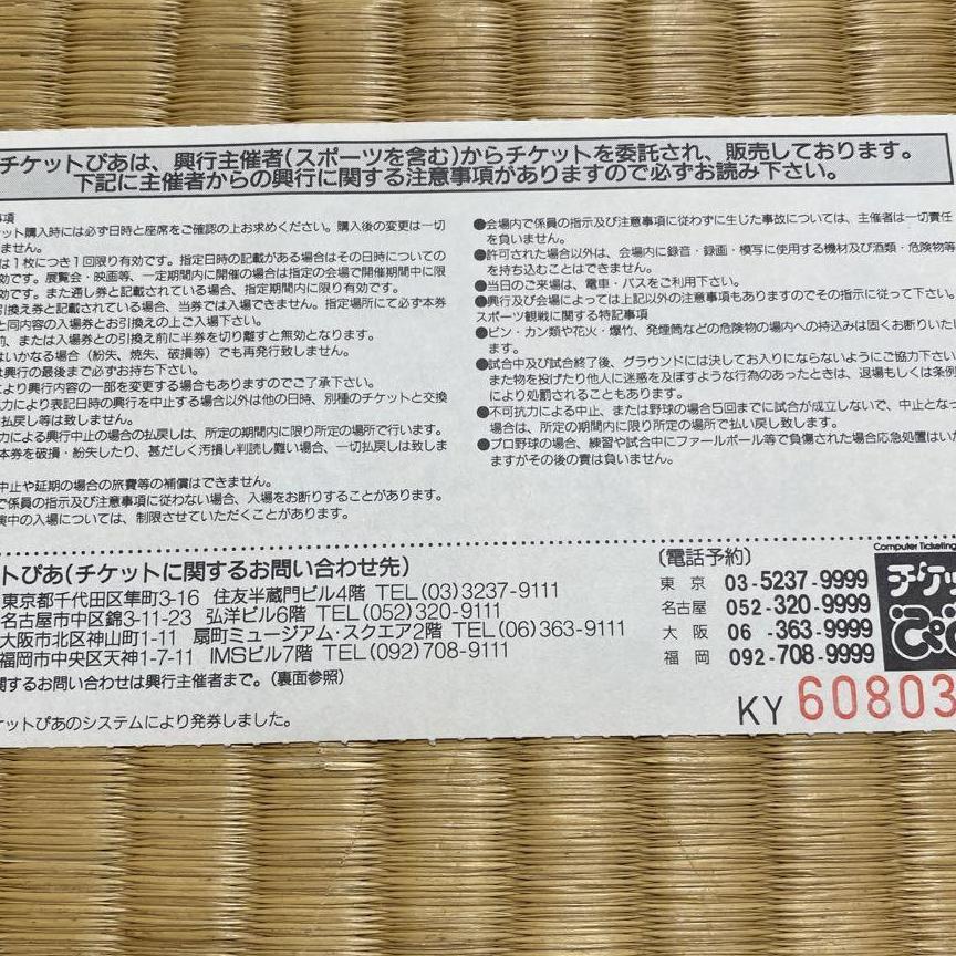 AEROSMITH　大阪城ホール使用済み半券チケット‘94