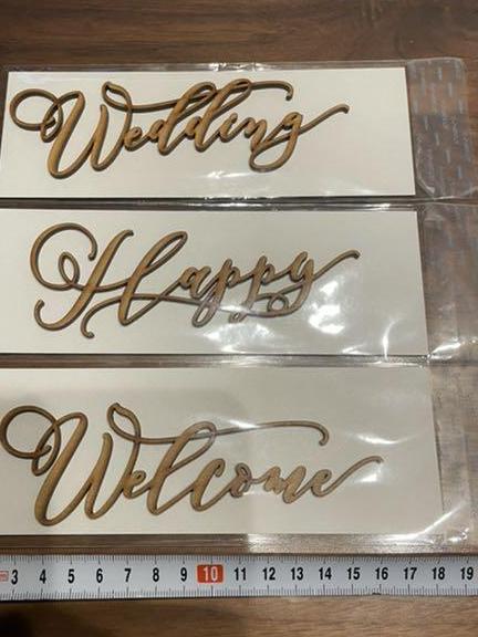 木製オブジェ　Wedding　Happy　Welcome