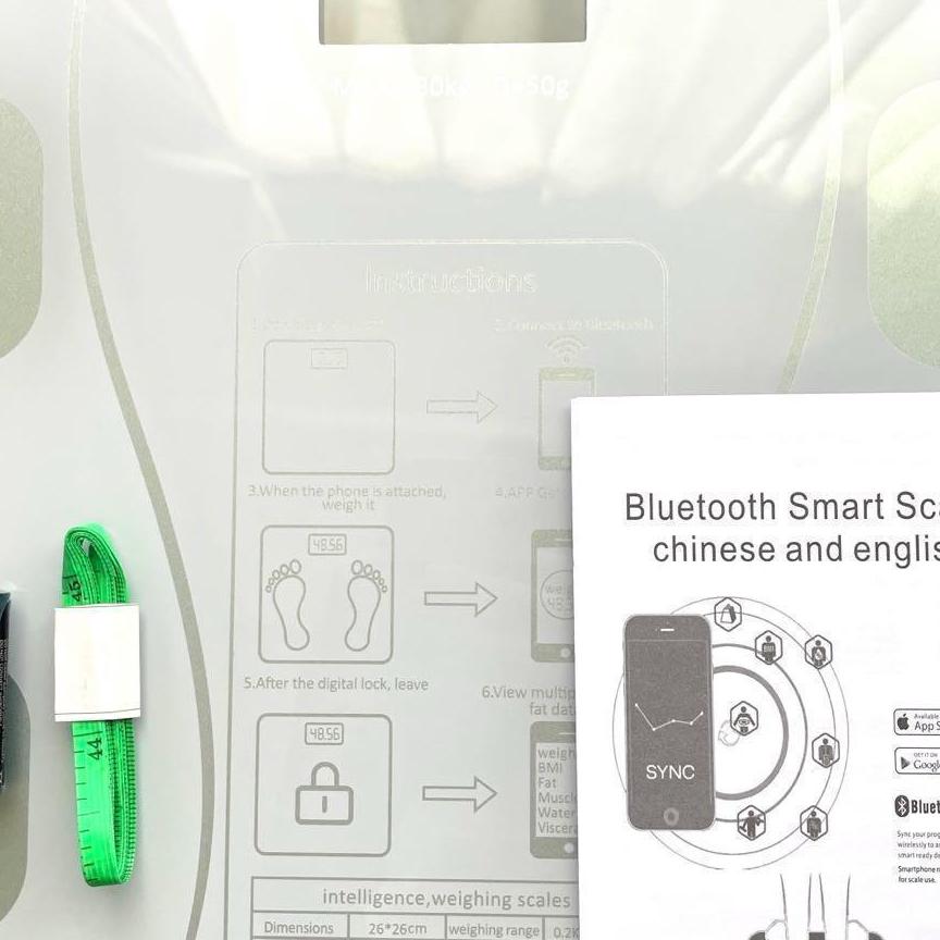 体重計　Bluetooth　体組成計　ホワイト　電池　体脂肪　スマホ連動