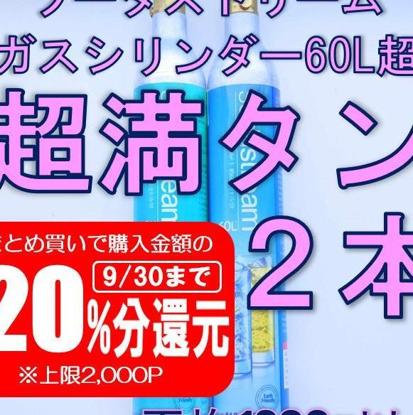 ★9　30迄まとめ買いで20還元★ソーダストリームガスシリンダー超満タン２本