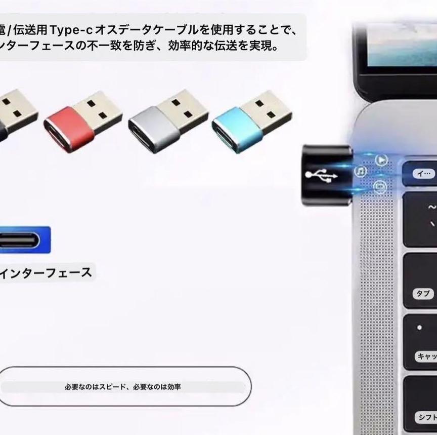 USB　Type-C　変換　タイプC　変換　アダプター　iPhone　レッド