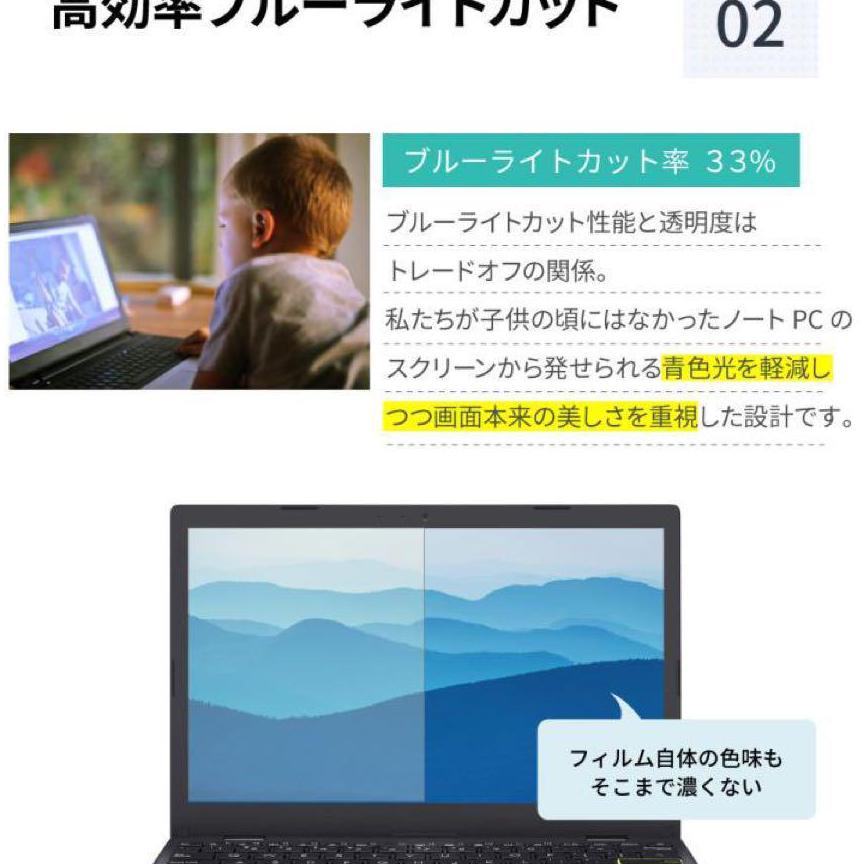 格安販売の11.6インチ16:9　ブルーライトカットフィルム　保護フィルム　アンチグレア