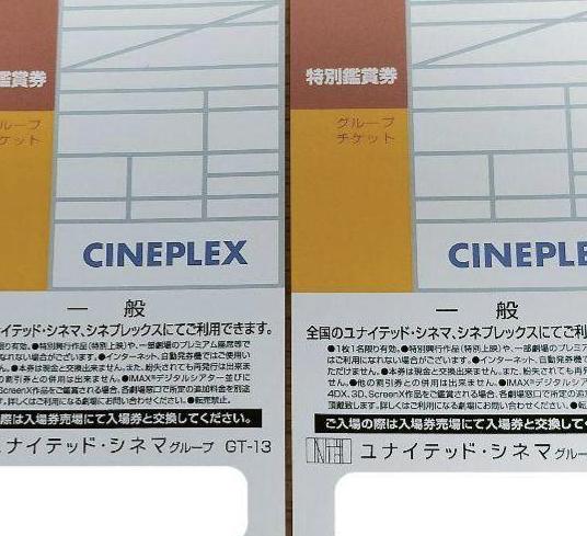 期間限定お試し価格ユナイテッドシネマ　映画鑑賞券　2枚ペア