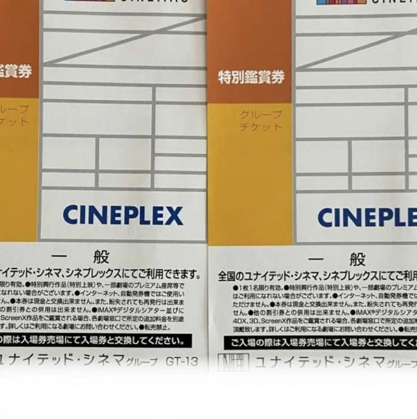 ユナイテッド　シネマ　映画鑑賞券　特別鑑賞券　2枚