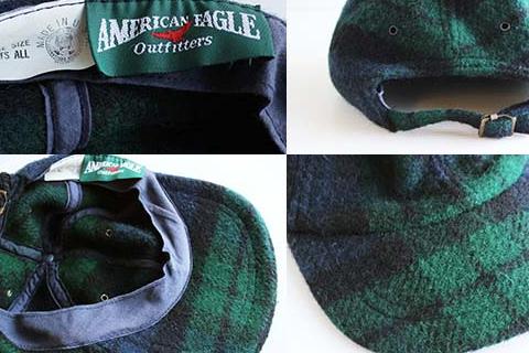 80s USA製 AMERICAN EAGLEアメリカンイーグル ブラックウォッチ タータンチェック ウールキャップ Sixpacjoe Web  Shop